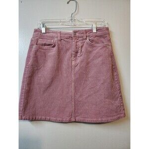 Popsugar A-Line Corduroy Skirt Womens size 4 Pink Cotton Blend Zip